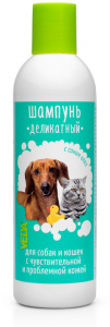 Деликатный шампунь для собак и кошек с проблемной кожей
